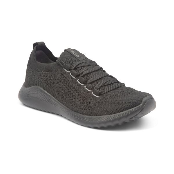 Aetrex Women's Carly Arch Support Sneakers - Black | USA BPVEYSW